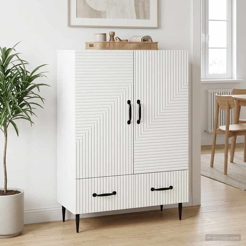 vidaXL Dressoir met lade Zwart 66 x 34,5 x 95 cm Bewerkt hout