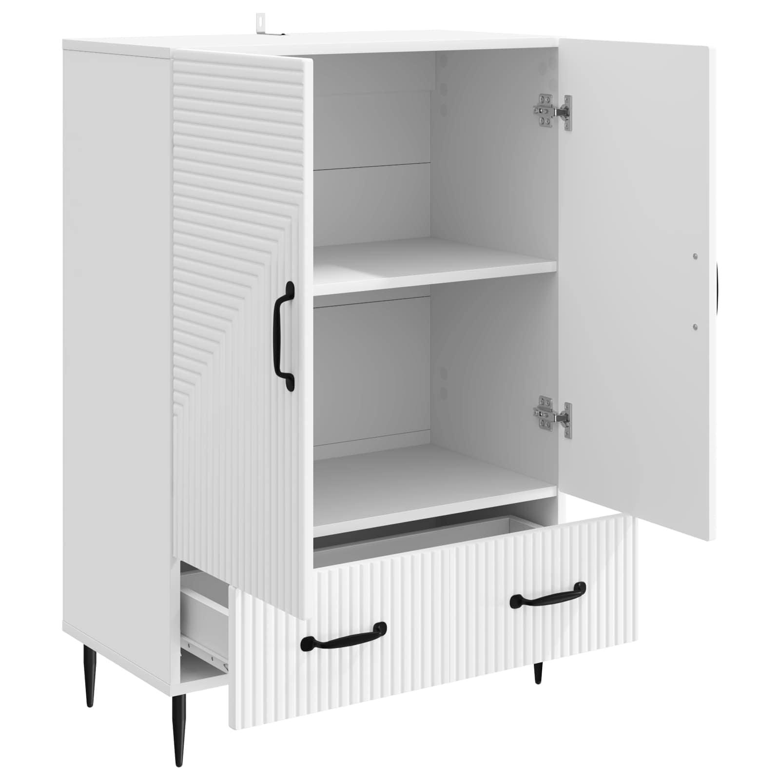 vidaXL Dressoir met lade Zwart 66 x 34,5 x 95 cm Bewerkt hout