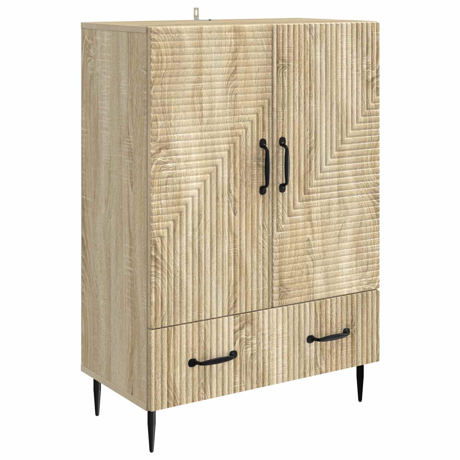 vidaXL Dressoir met lade Zwart 66 x 34,5 x 95 cm Bewerkt hout