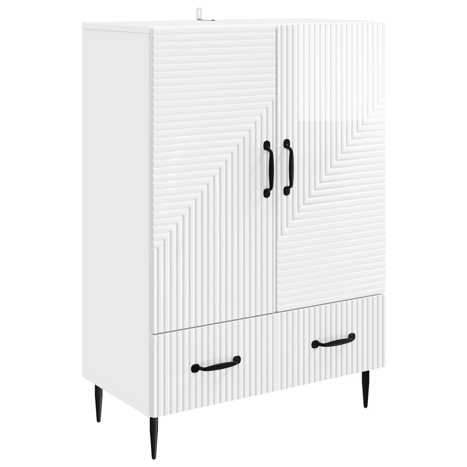 vidaXL Dressoir met lade Zwart 66 x 34,5 x 95 cm Bewerkt hout