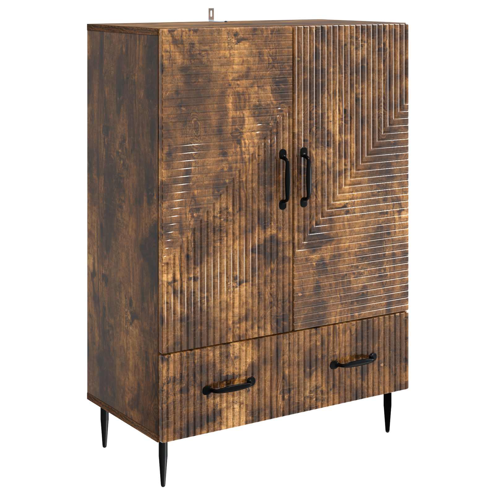 vidaXL Dressoir met lade Zwart 66 x 34,5 x 95 cm Bewerkt hout
