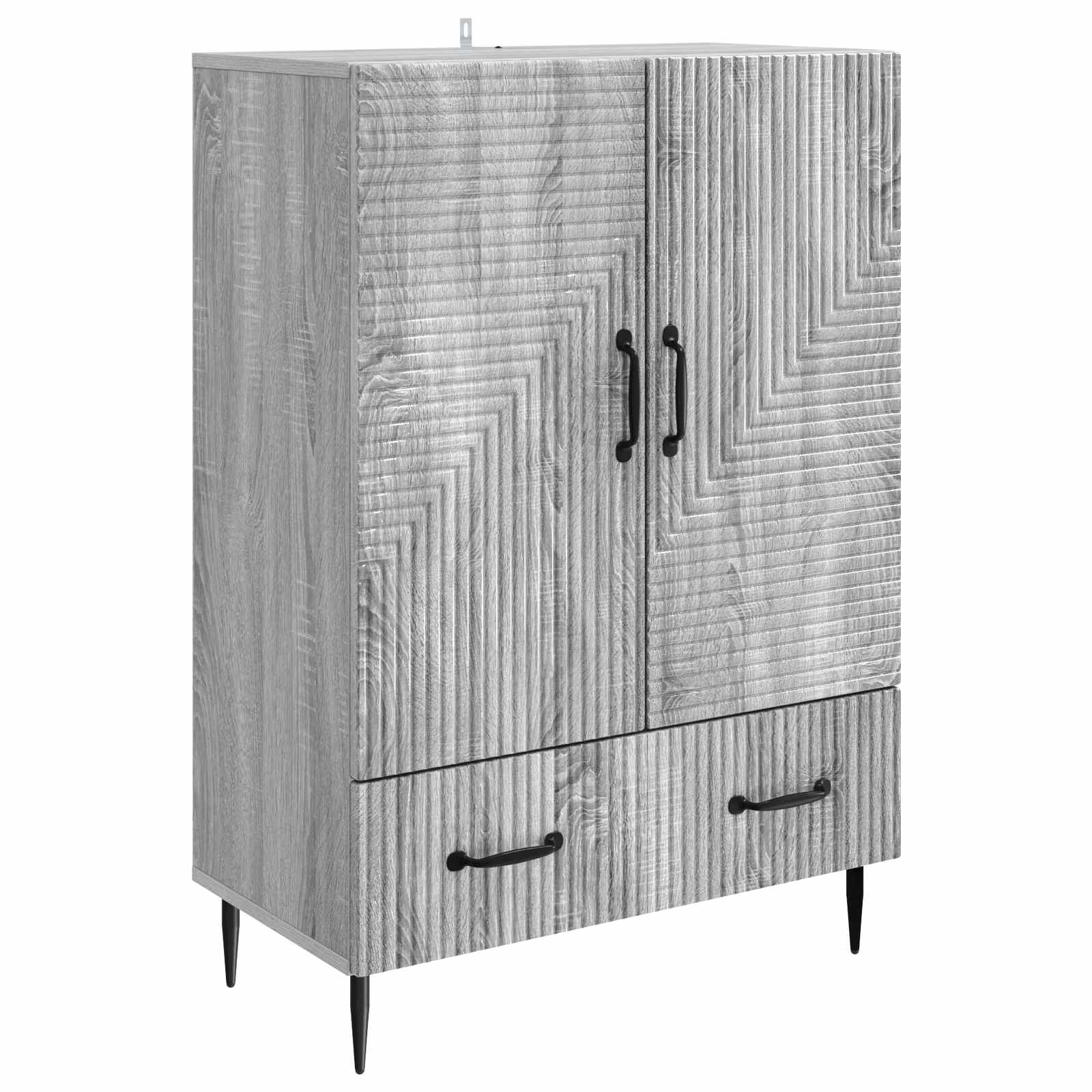 vidaXL Dressoir met lade Zwart 66 x 34,5 x 95 cm Bewerkt hout
