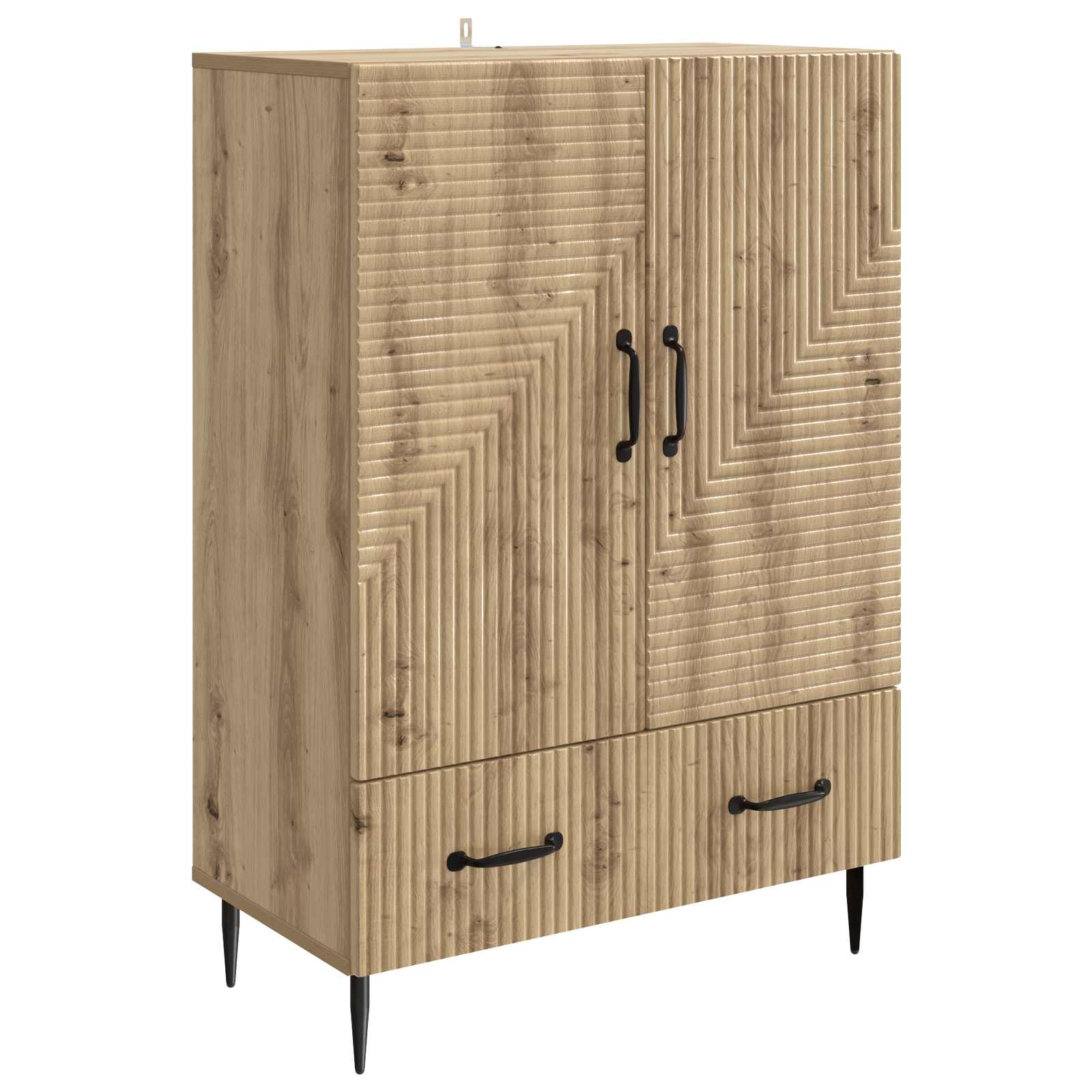 vidaXL Dressoir met lade Zwart 66 x 34,5 x 95 cm Bewerkt hout