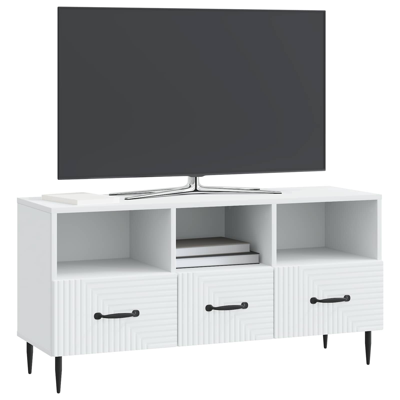 vidaXL TV-kast met lade Zwart 102 x 34,5 x 50 cm Bewerkt hout
