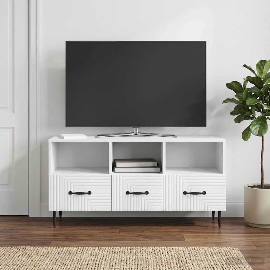 vidaXL TV-kast met lade Zwart 102 x 34,5 x 50 cm Bewerkt hout