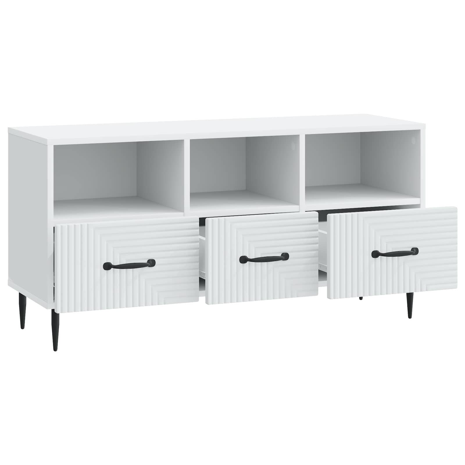 vidaXL TV-kast met lade Zwart 102 x 34,5 x 50 cm Bewerkt hout
