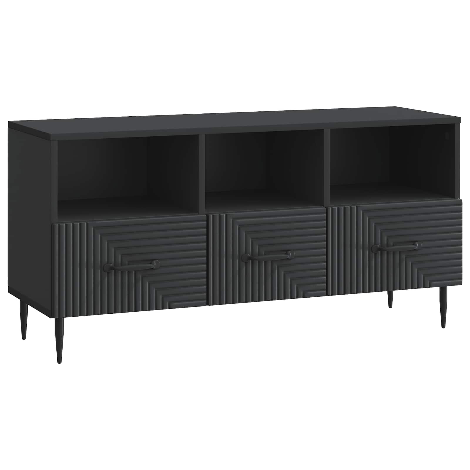 vidaXL TV-kast met lade Zwart 102 x 34,5 x 50 cm Bewerkt hout