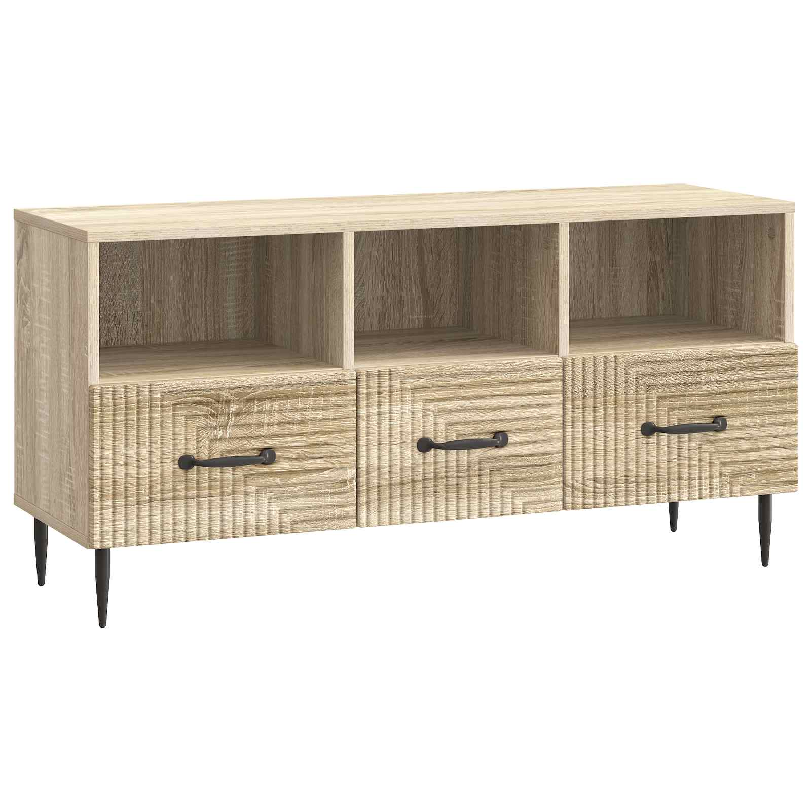 vidaXL TV-kast met lade Zwart 102 x 34,5 x 50 cm Bewerkt hout