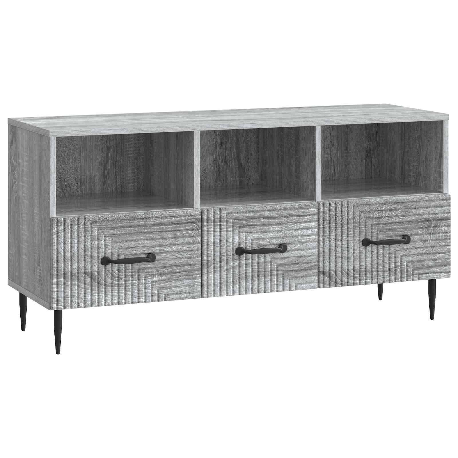 vidaXL TV-kast met lade Zwart 102 x 34,5 x 50 cm Bewerkt hout