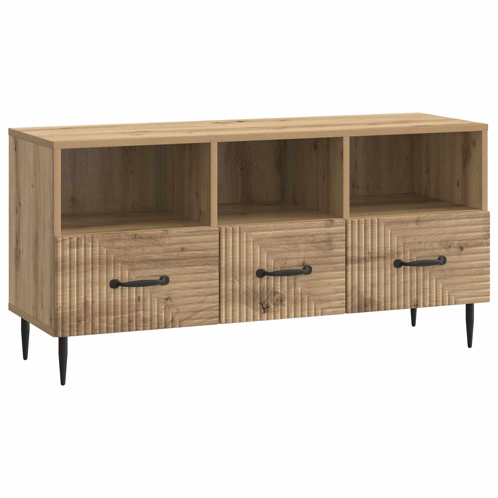 vidaXL TV-kast met lade Zwart 102 x 34,5 x 50 cm Bewerkt hout