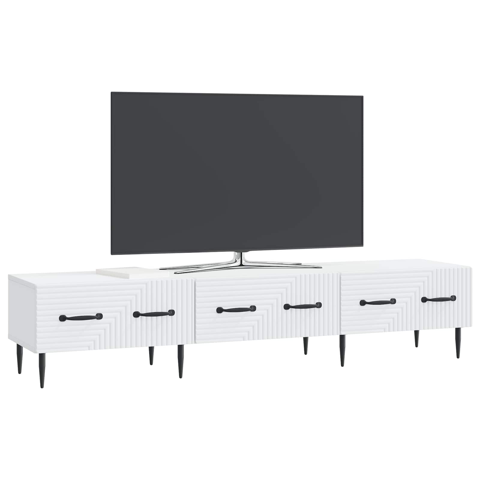 vidaXL TV-kast met lade Zwart 147 x 34,5 x 30 cm Bewerkt hout