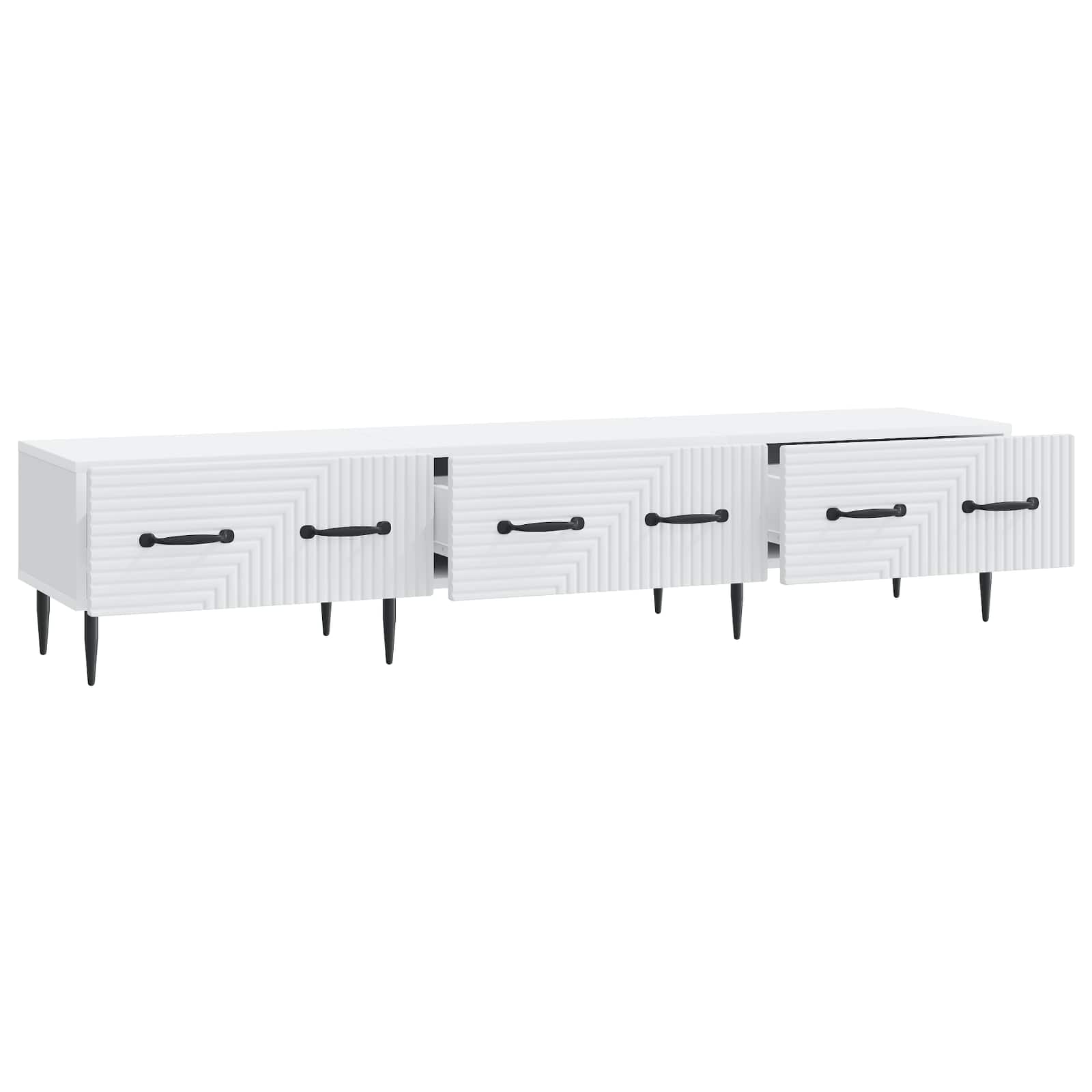 vidaXL TV-kast met lade Zwart 147 x 34,5 x 30 cm Bewerkt hout
