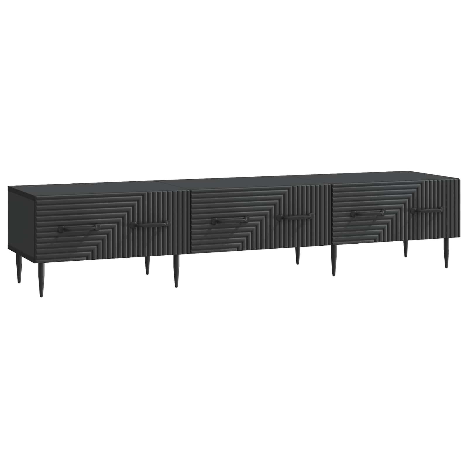vidaXL TV-kast met lade Zwart 147 x 34,5 x 30 cm Bewerkt hout