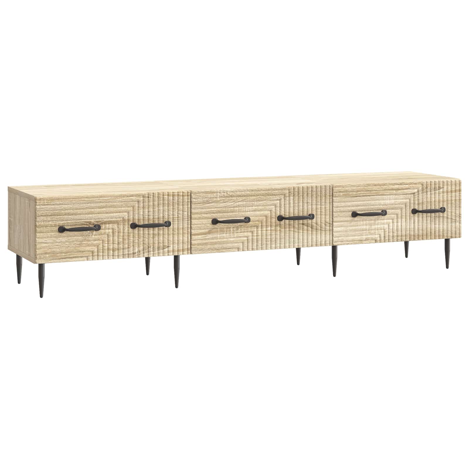 vidaXL TV-kast met lade Zwart 147 x 34,5 x 30 cm Bewerkt hout