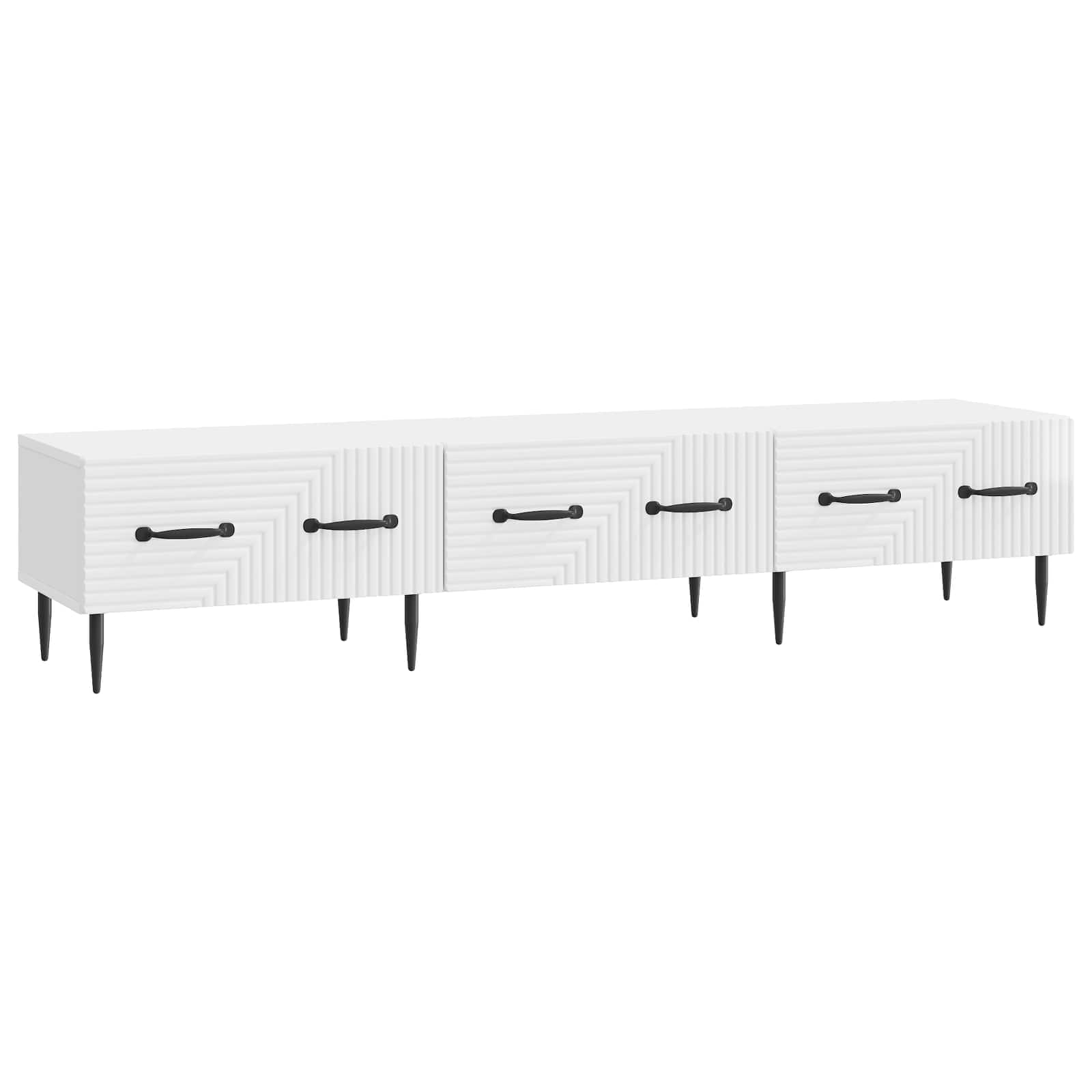 vidaXL TV-kast met lade Zwart 147 x 34,5 x 30 cm Bewerkt hout