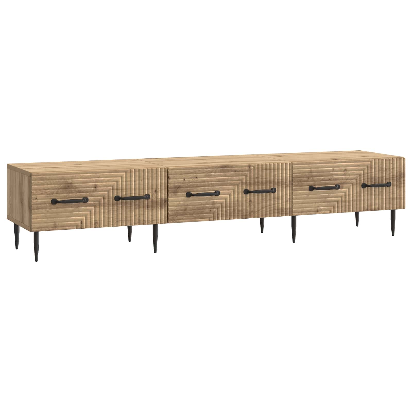 vidaXL TV-kast met lade Zwart 147 x 34,5 x 30 cm Bewerkt hout
