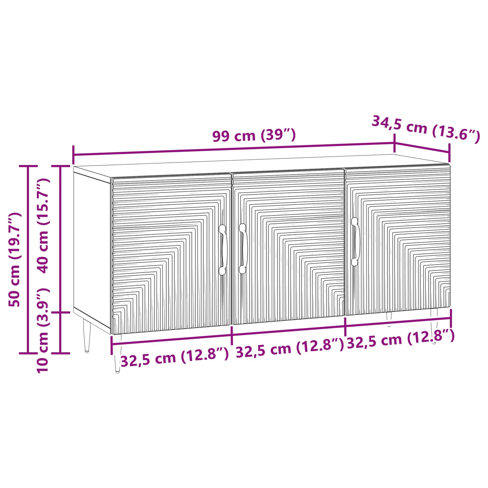 vidaXL TV-kast Zwart 99 x 34,5 x 50 cm Bewerkt hout