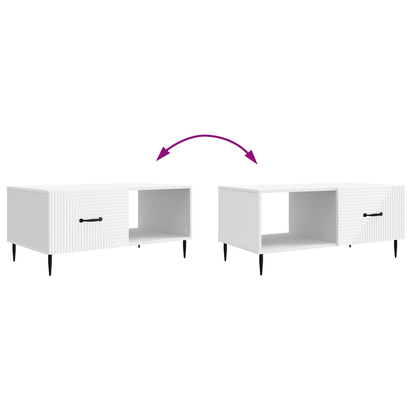 vidaXL Salontafel Zwart 90 x 50 x 40 cm Bewerkt hout