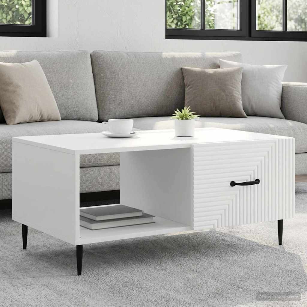 vidaXL Salontafel Zwart 90 x 50 x 40 cm Bewerkt hout