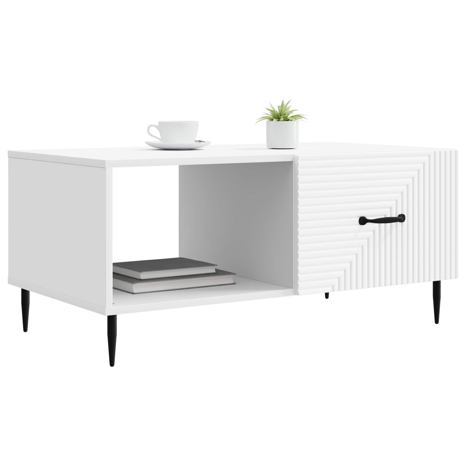 vidaXL Salontafel Zwart 90 x 50 x 40 cm Bewerkt hout