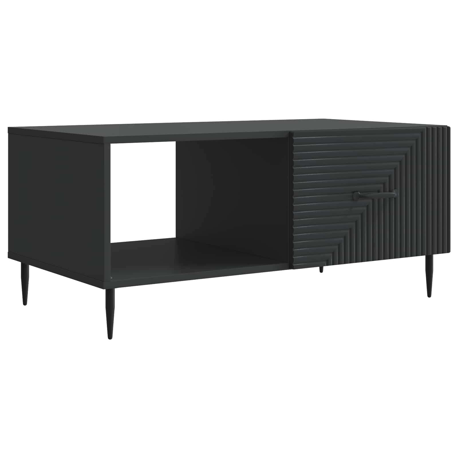 vidaXL Salontafel Zwart 90 x 50 x 40 cm Bewerkt hout