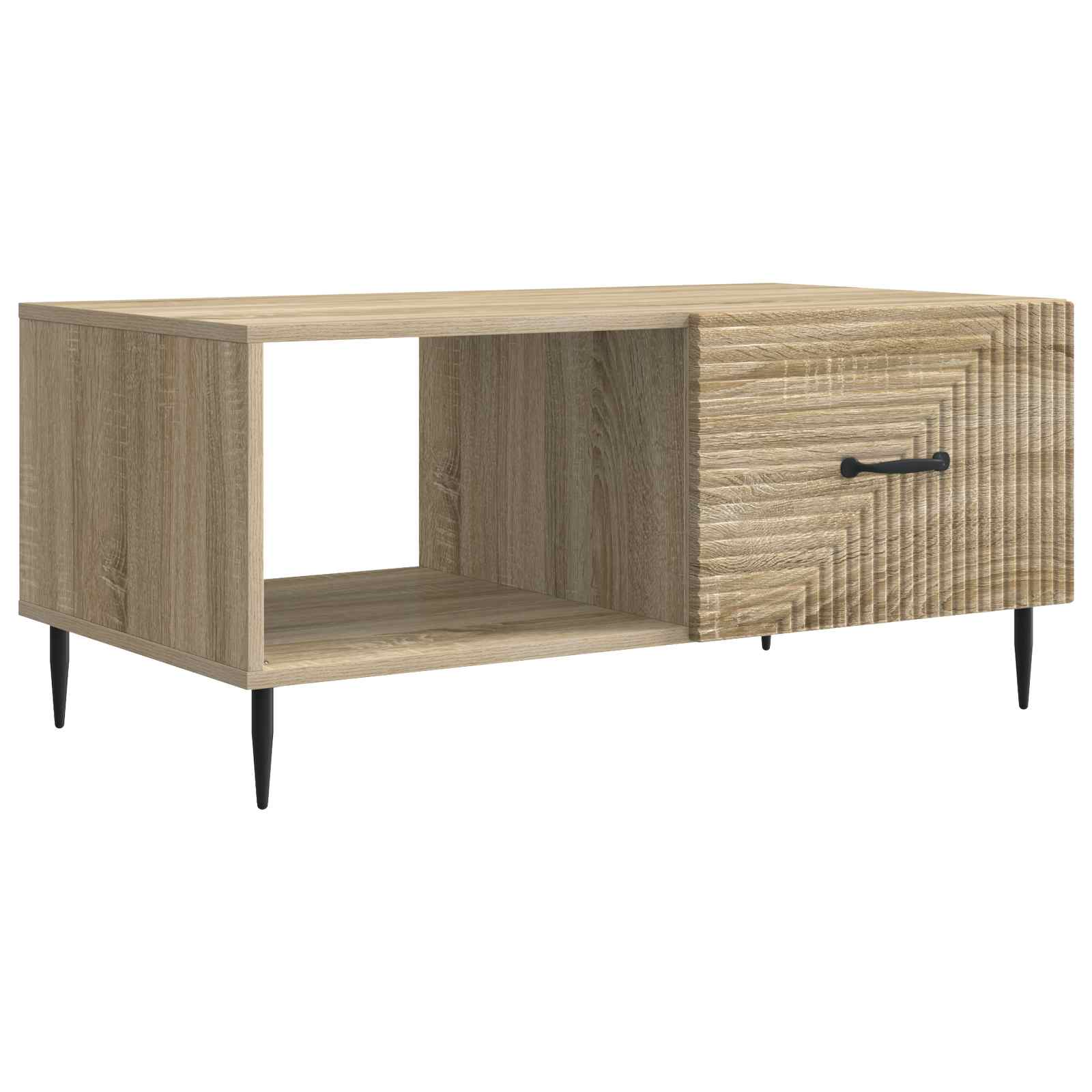vidaXL Salontafel Zwart 90 x 50 x 40 cm Bewerkt hout