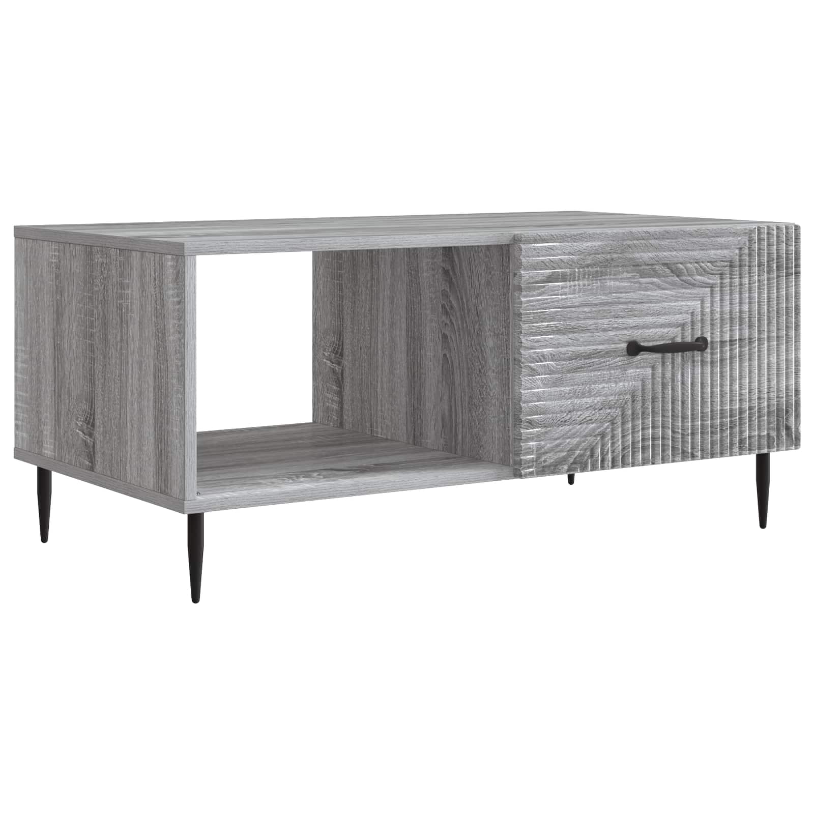 vidaXL Salontafel Zwart 90 x 50 x 40 cm Bewerkt hout
