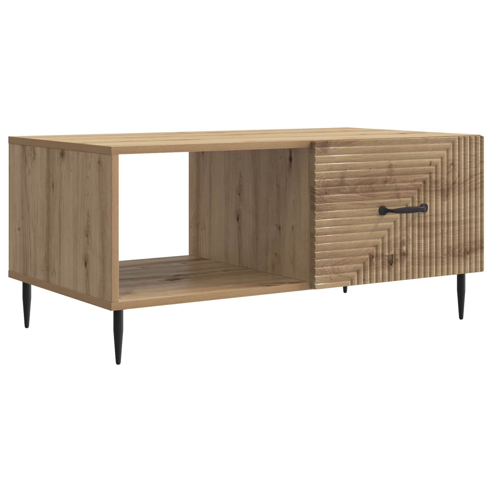 vidaXL Salontafel Zwart 90 x 50 x 40 cm Bewerkt hout