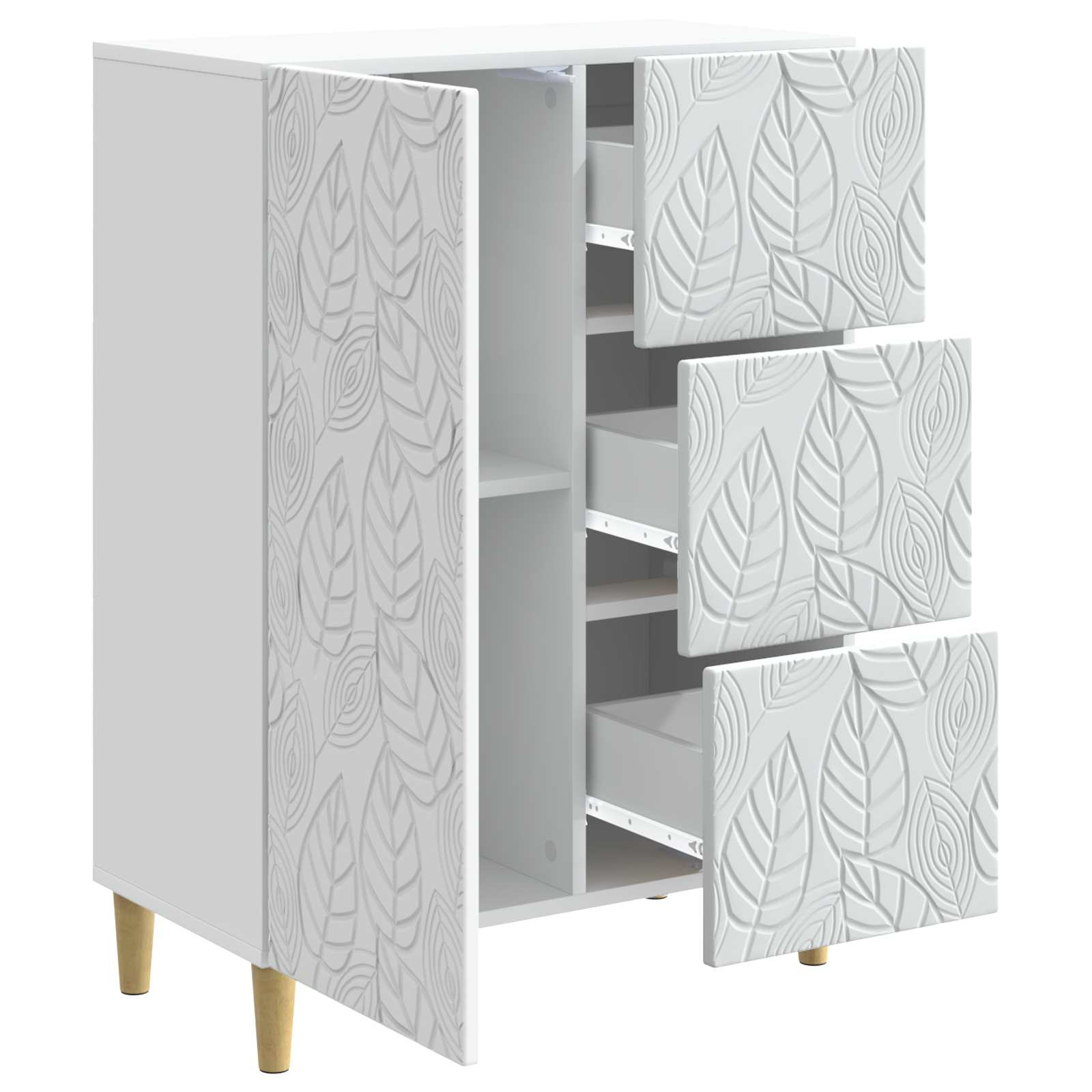 vidaXL Dressoir Wit 66 x 34,5 x 90 cm Bewerkt hout