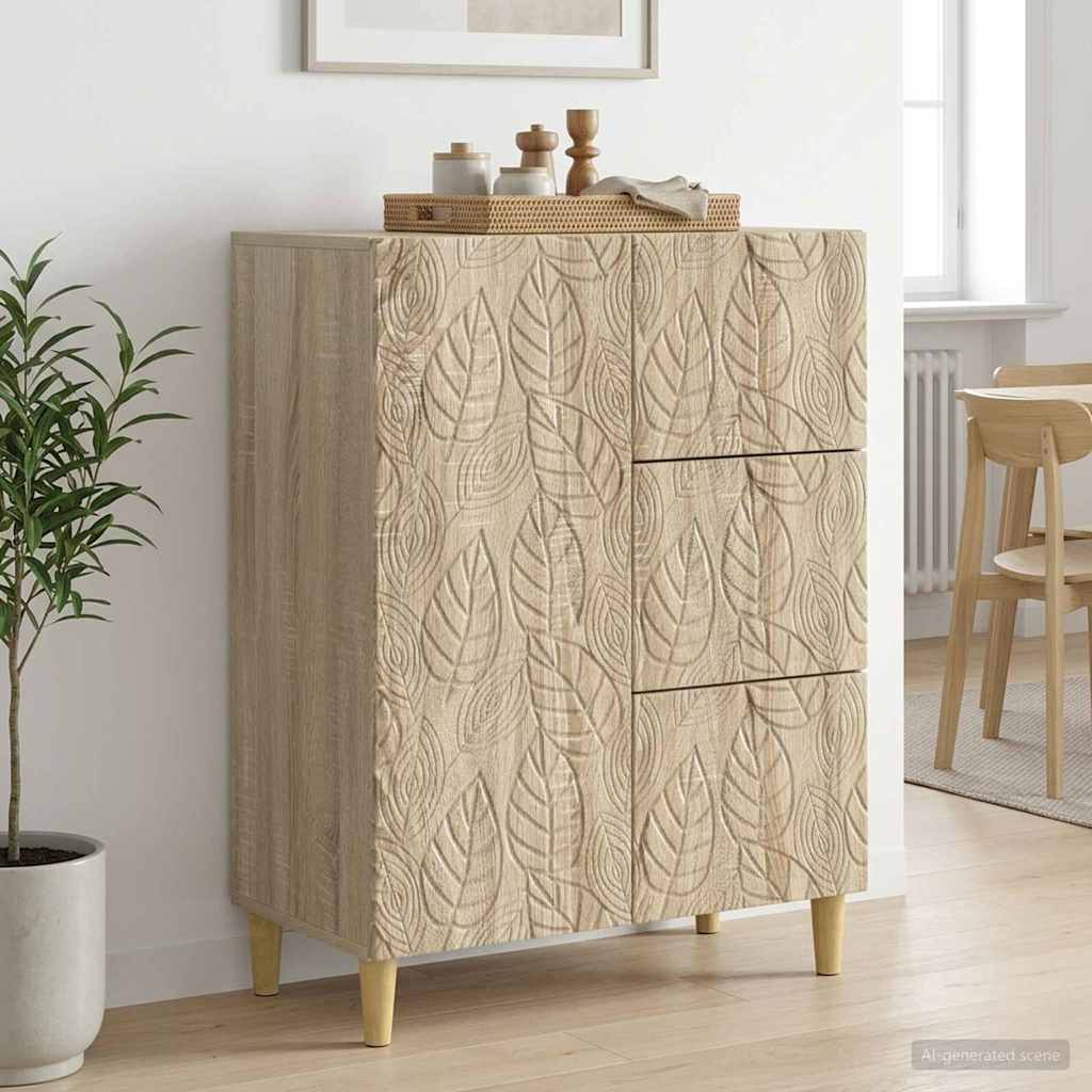 vidaXL Dressoir Wit 66 x 34,5 x 90 cm Bewerkt hout