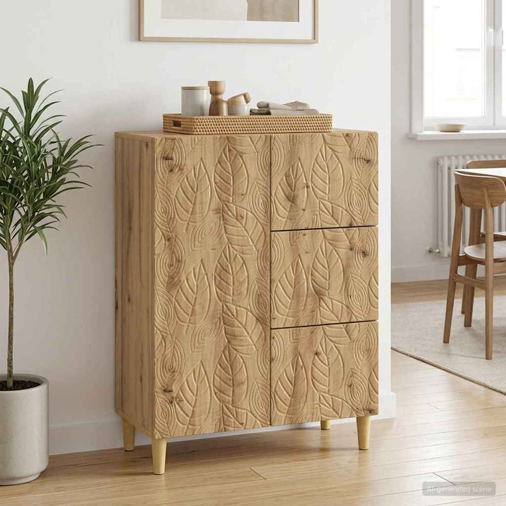 vidaXL Dressoir Wit 66 x 34,5 x 90 cm Bewerkt hout