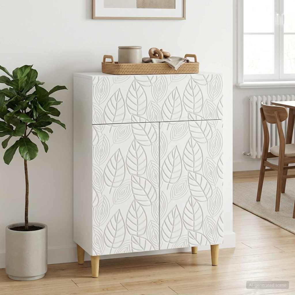 vidaXL Dressoir Wit 66 x 34,5 x 90 cm Bewerkt hout