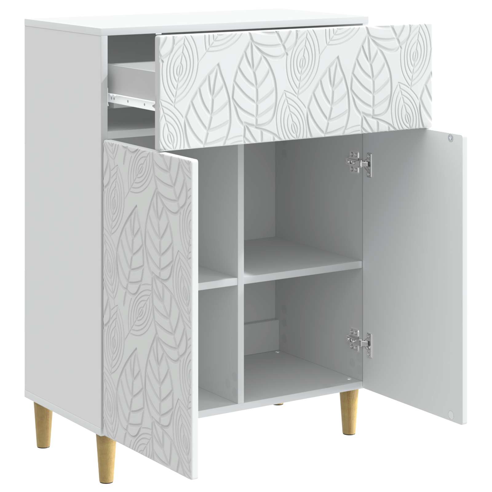 vidaXL Dressoir Wit 66 x 34,5 x 90 cm Bewerkt hout