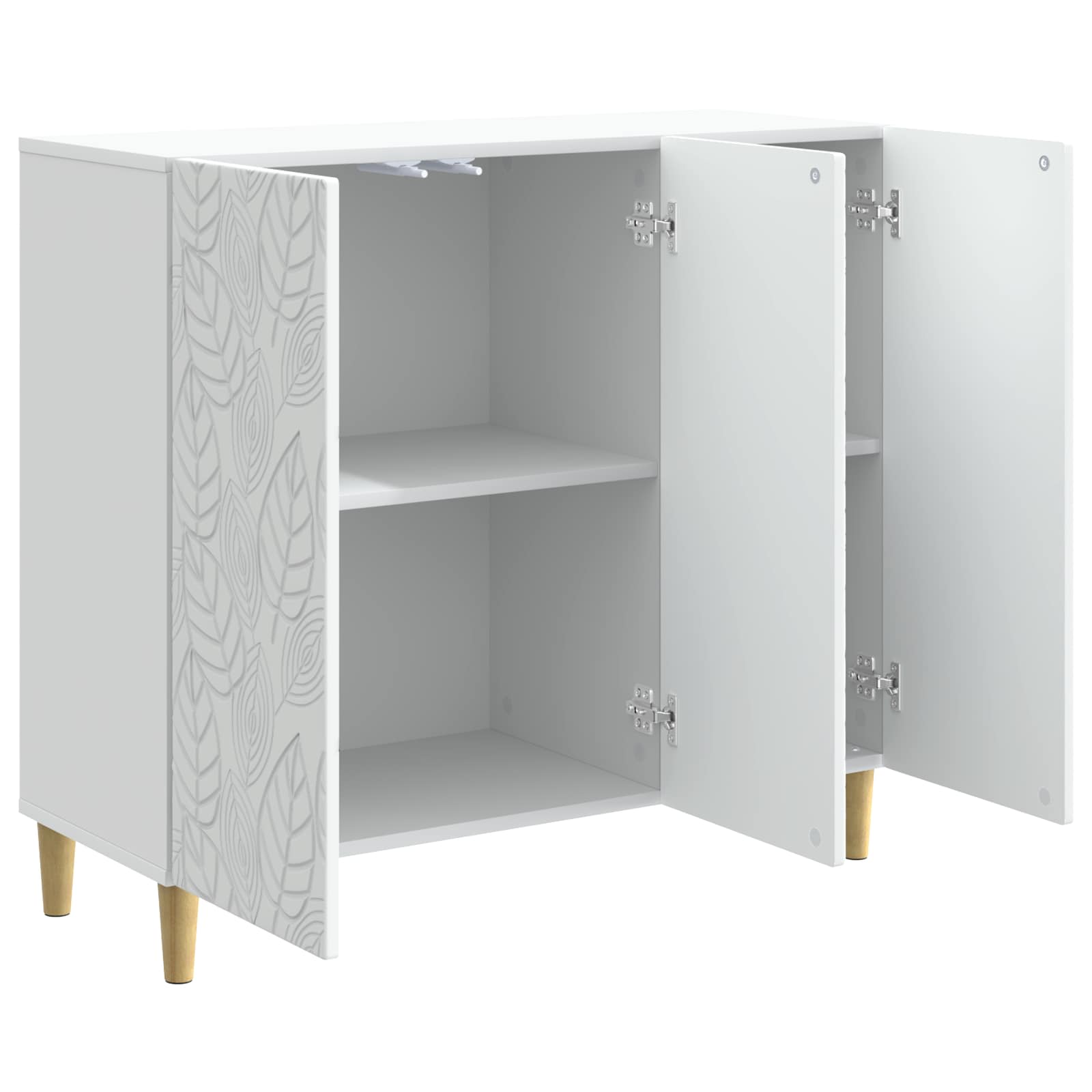 vidaXL Dressoir Wit 89 x 34,5 x 80 cm Bewerkt hout