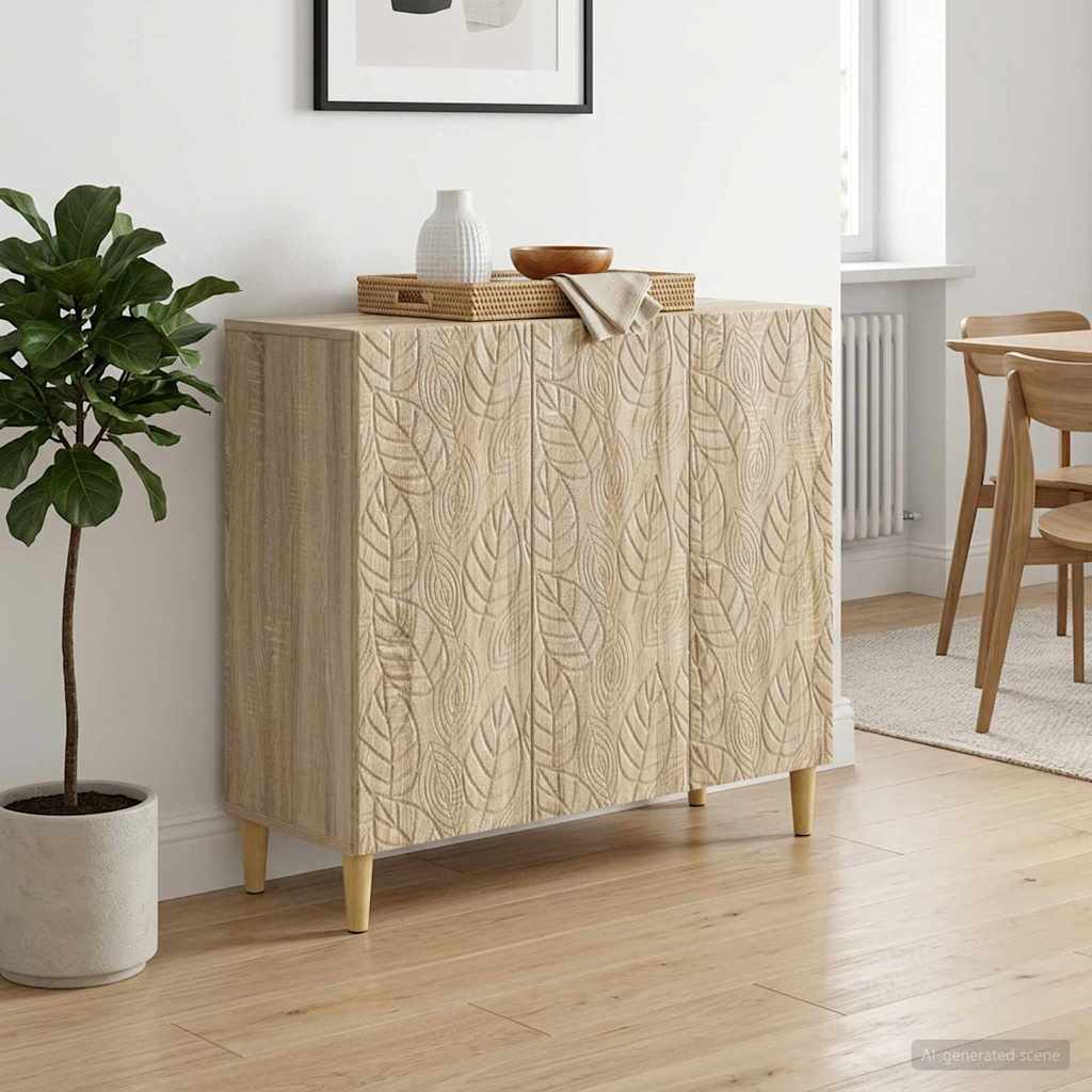 vidaXL Dressoir Wit 89 x 34,5 x 80 cm Bewerkt hout