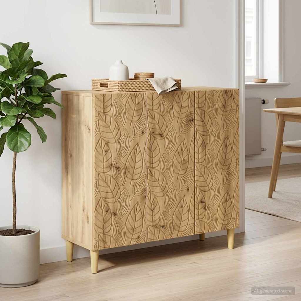 vidaXL Dressoir Wit 89 x 34,5 x 80 cm Bewerkt hout