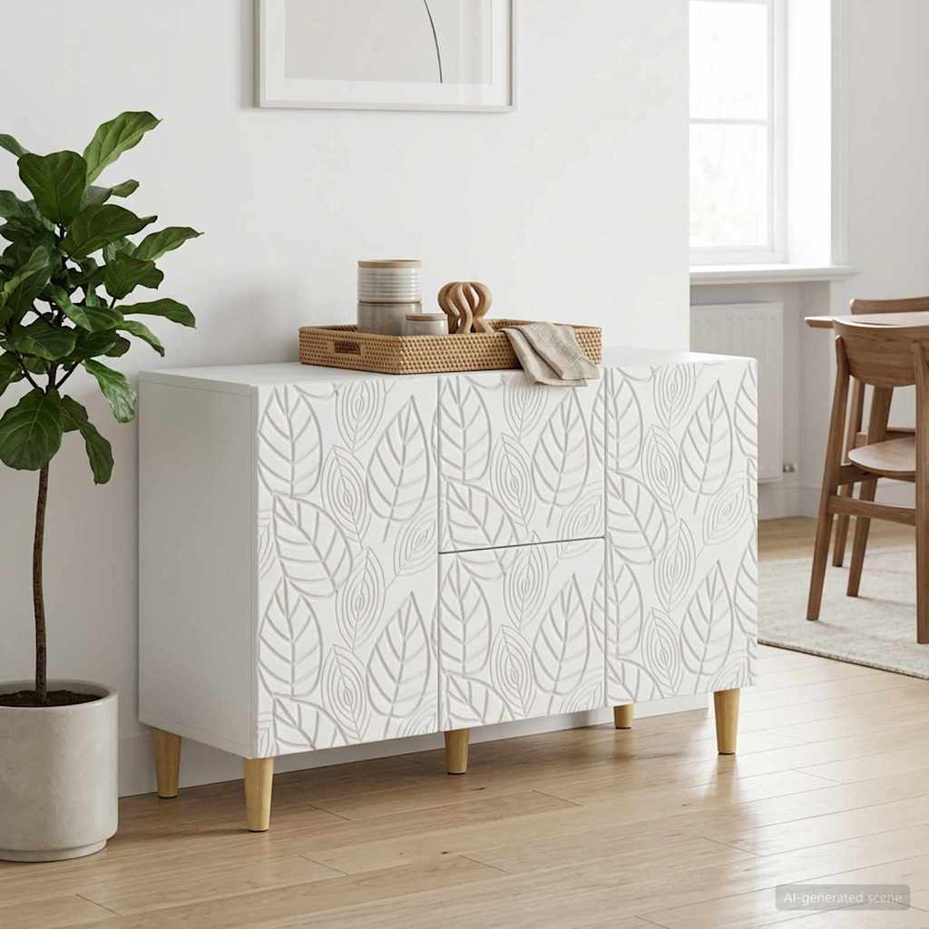 vidaXL Dressoir Wit 89 x 34,5 x 60 cm Bewerkt hout