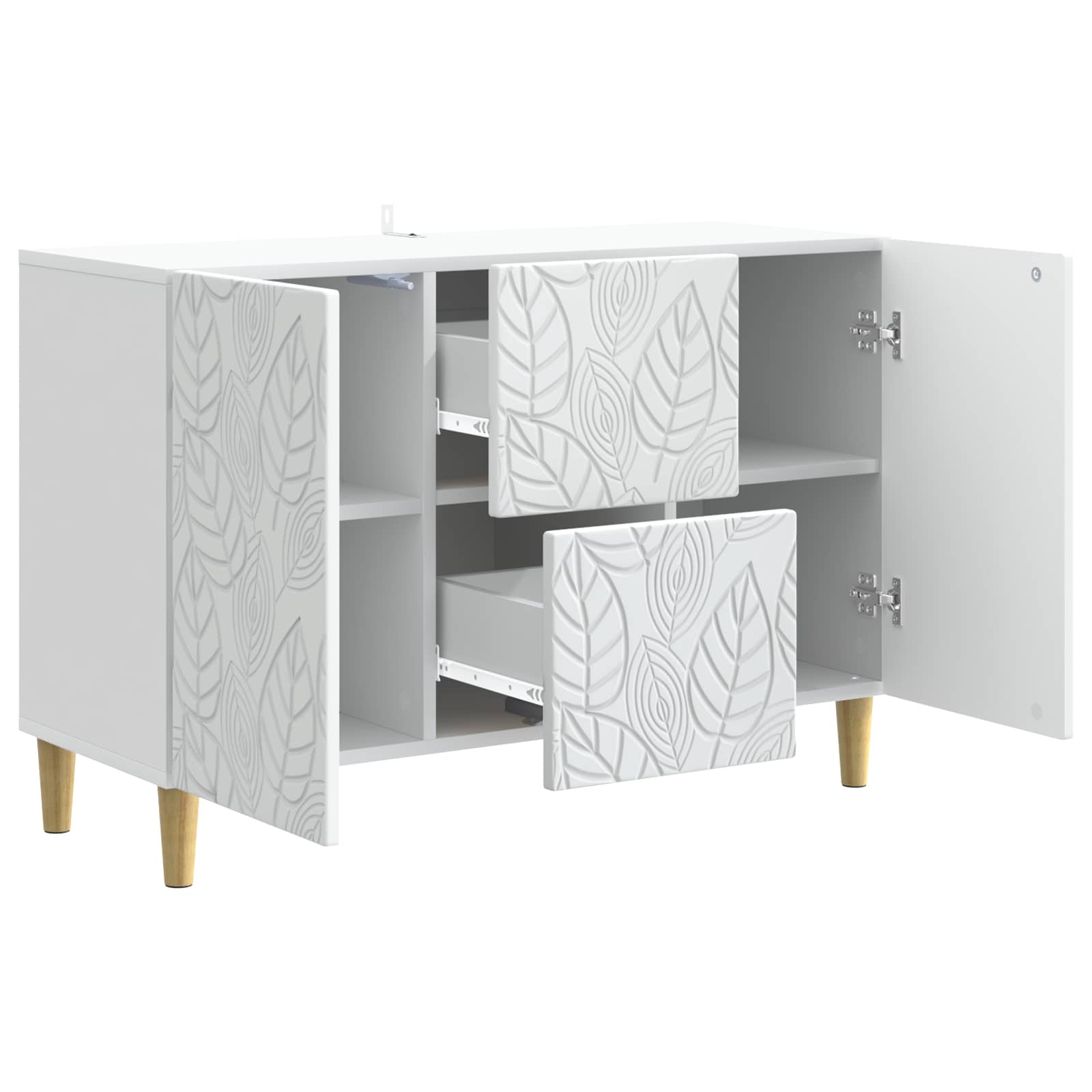 vidaXL Dressoir Wit 89 x 34,5 x 60 cm Bewerkt hout