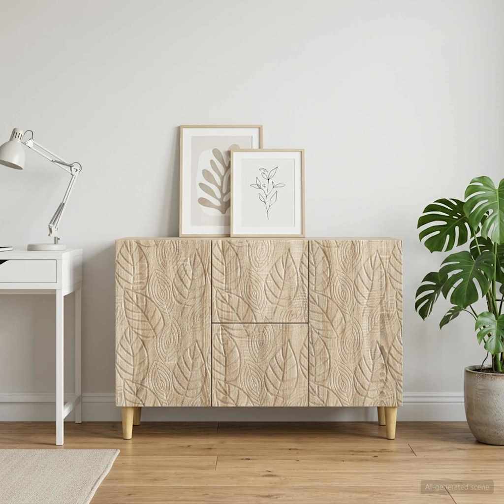 vidaXL Dressoir Wit 89 x 34,5 x 60 cm Bewerkt hout