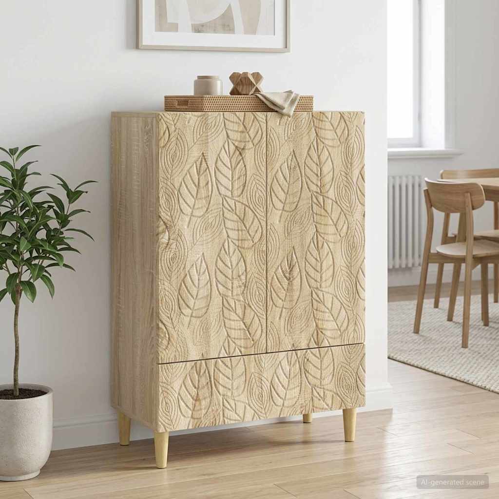 vidaXL Dressoir Wit 66 x 34,5 x 95 cm Bewerkt hout