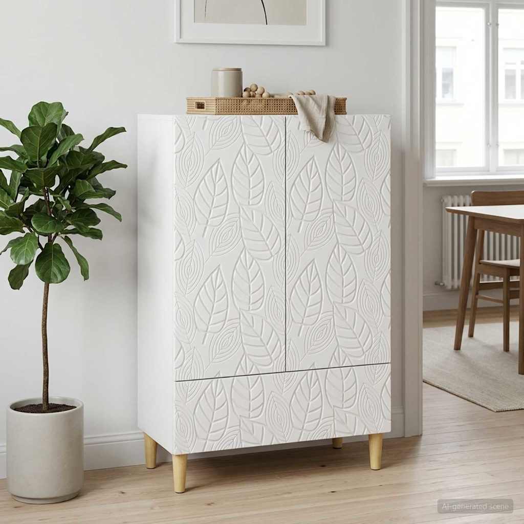 vidaXL Dressoir Wit 66 x 34,5 x 95 cm Bewerkt hout