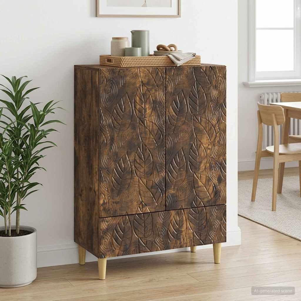 vidaXL Dressoir Wit 66 x 34,5 x 95 cm Bewerkt hout
