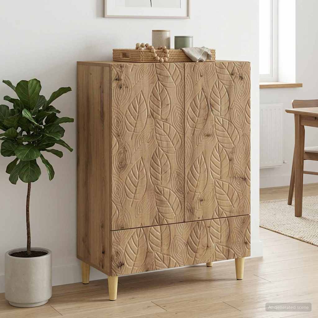 vidaXL Dressoir Wit 66 x 34,5 x 95 cm Bewerkt hout