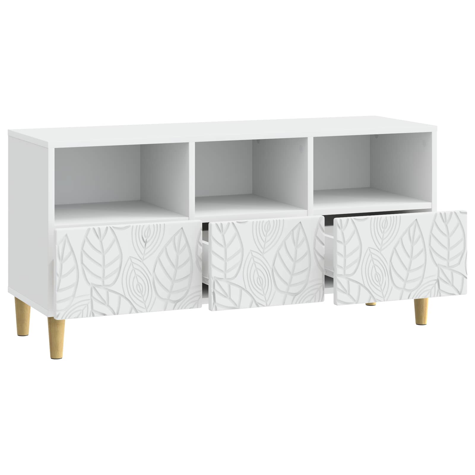 vidaXL TV-kast 102 x 34,5 x 50 cm Wit Bewerkt hout
