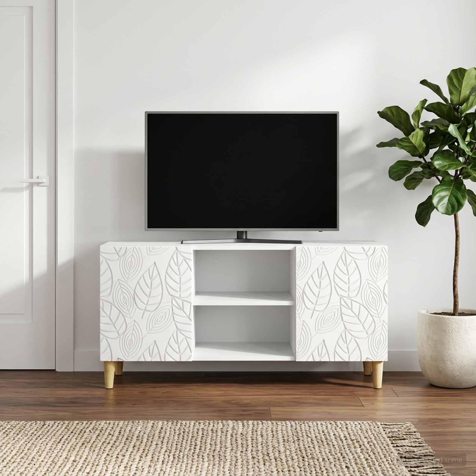 vidaXL TV-kast 102 x 34,5 x 50 cm Wit Bewerkt hout