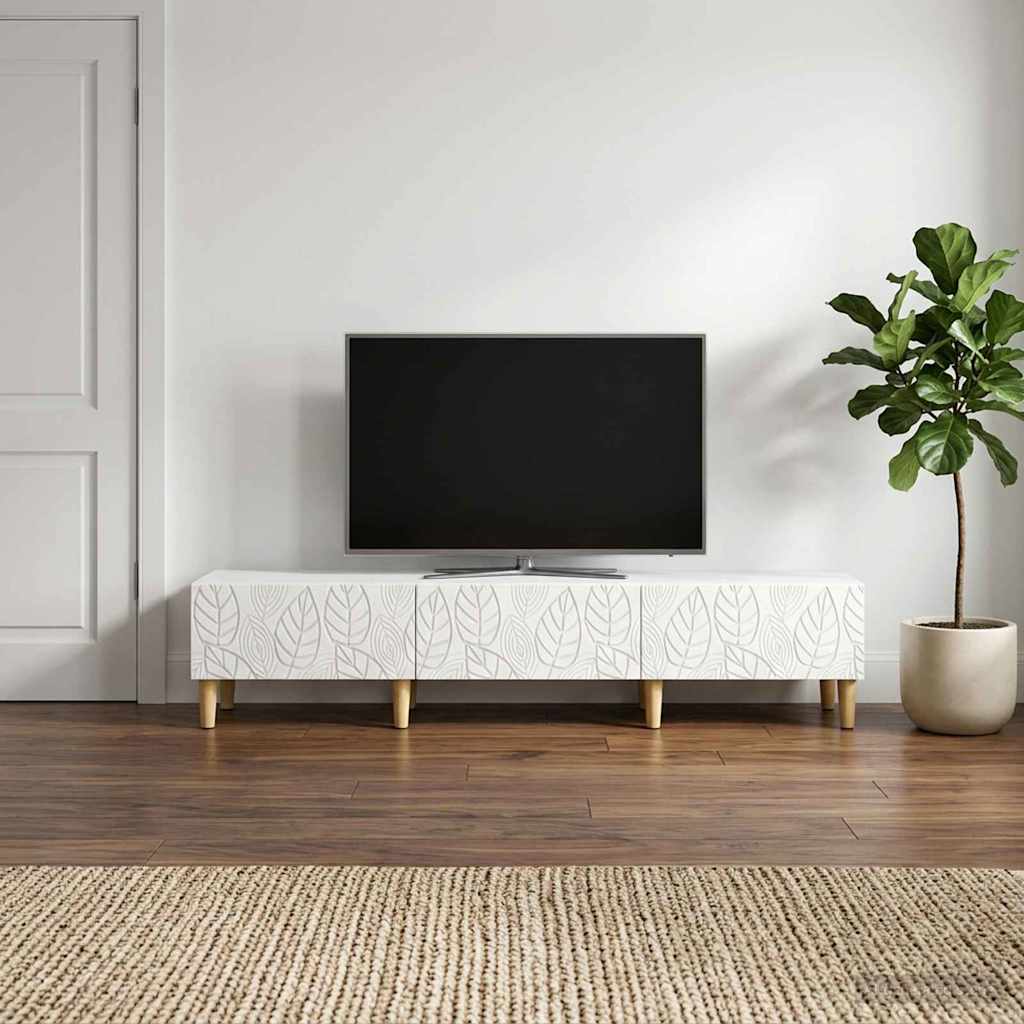 vidaXL TV-kast 147 x 34,5 x 30 cm Wit Bewerkt hout