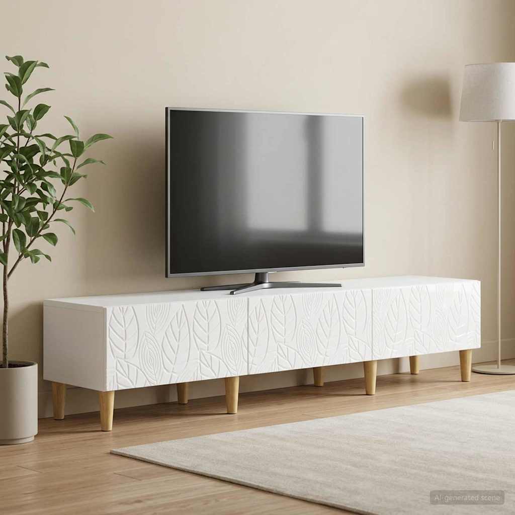 vidaXL TV-kast 147 x 34,5 x 30 cm Wit Bewerkt hout