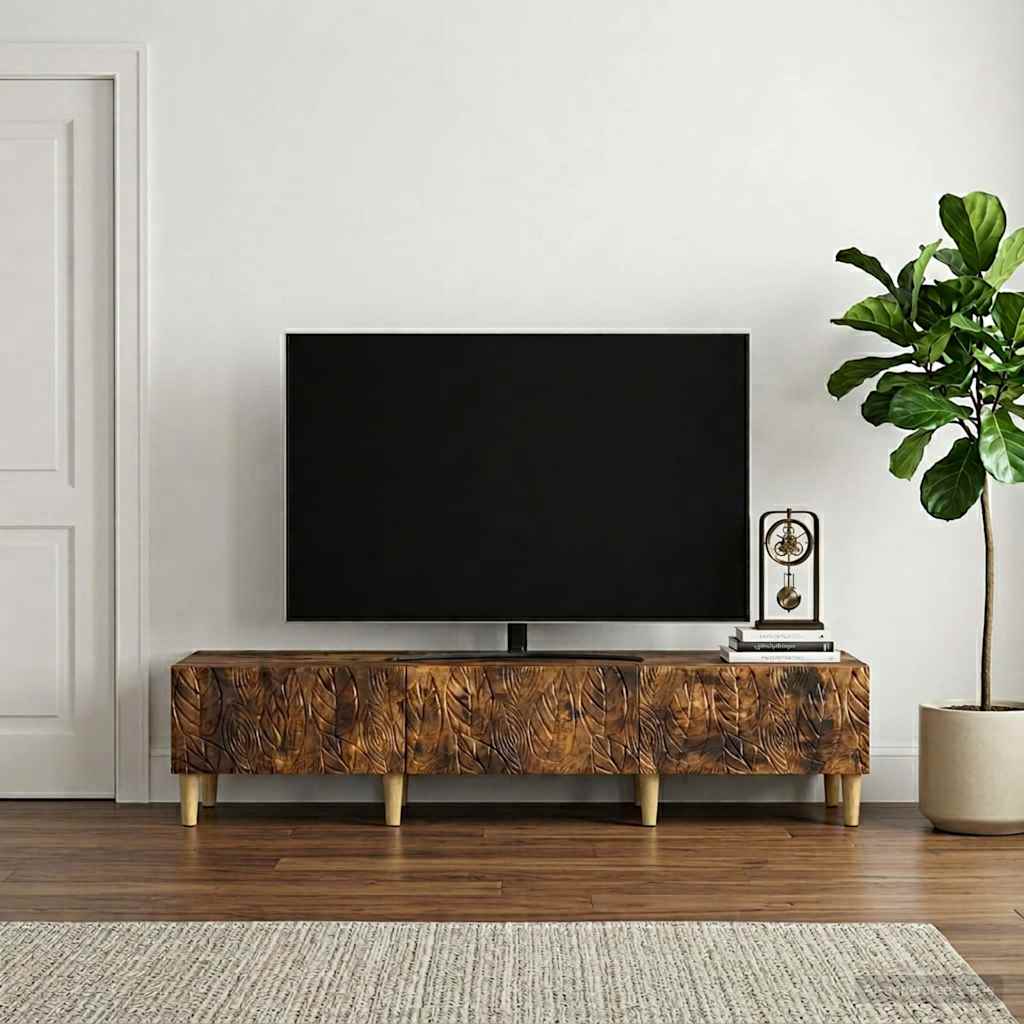 vidaXL TV-kast 147 x 34,5 x 30 cm Wit Bewerkt hout