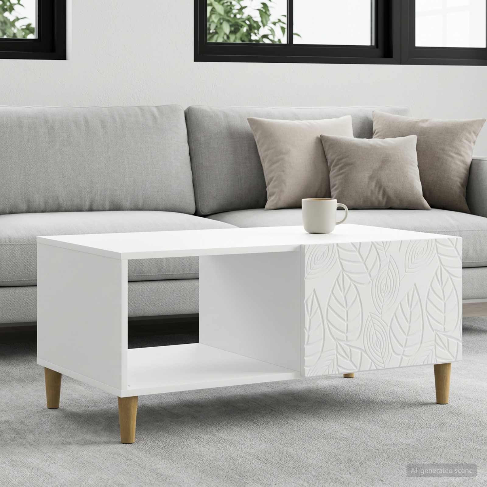 vidaXL Salontafel Wit 90 x 50 x 40 cm Bewerkt hout