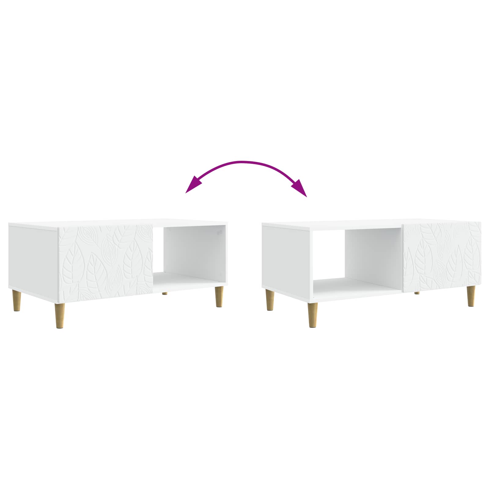 vidaXL Salontafel Wit 90 x 50 x 40 cm Bewerkt hout
